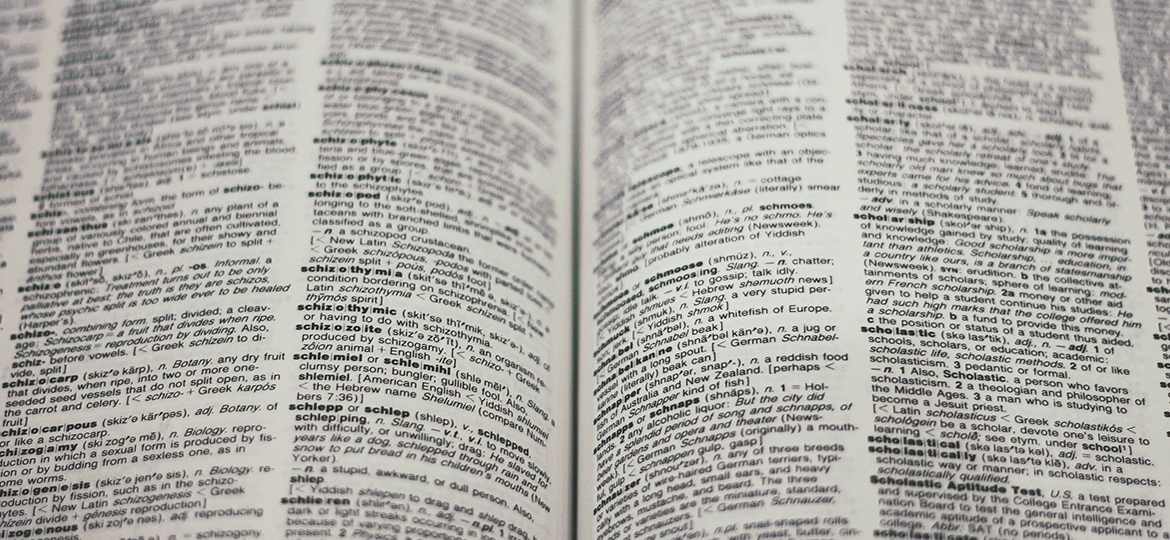 hojas de diccionario